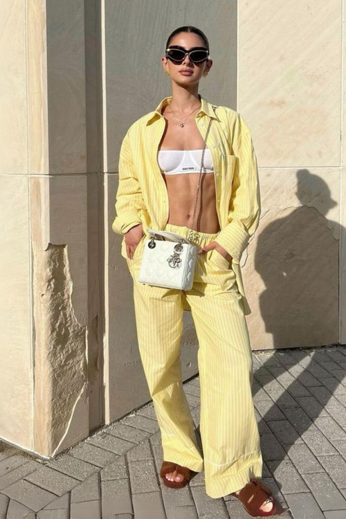 Conjunto de Rayas Amarillo